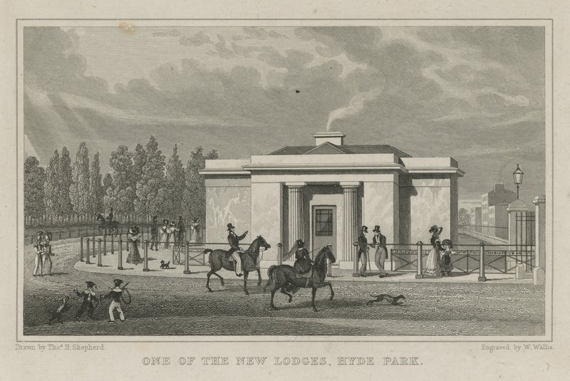 Jedna z nowych lóż, Hyde Park, Londyn autorstwa Thomas Hosmer Shepherd