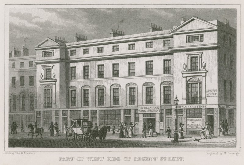 Część zachodniej strony Regent Street w Londynie autorstwa Thomas Hosmer Shepherd
