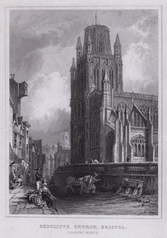 Redcliffe Church, Bristol, patrząc na północ (rycina) autorstwa Thomas Hosmer Shepherd