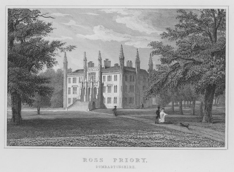 Ross Priory, Dumbartonshire (grawerowanie) autorstwa Thomas Hosmer Shepherd