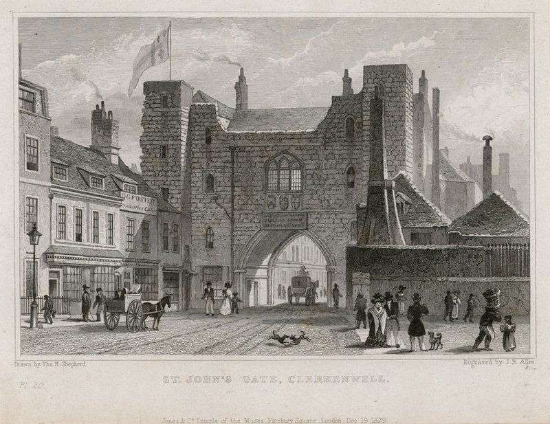 Brama Św. Jana, Clerkenwell autorstwa Thomas Hosmer Shepherd