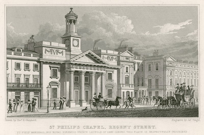 Kaplica św Filipa, Regent Street, Londyn autorstwa Thomas Hosmer Shepherd