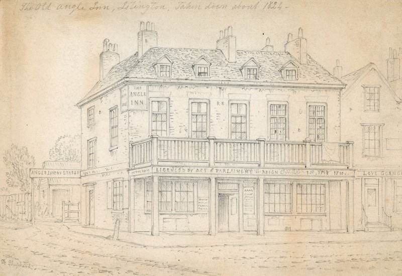 The Angel Inn, Islington (atrament na papierze) autorstwa Thomas Hosmer Shepherd