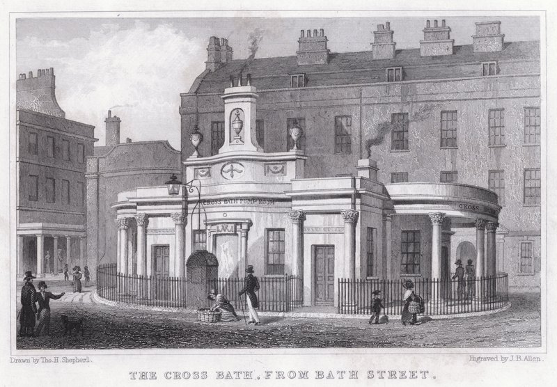 Łaźnia Krzyżowa, od Bath Street (rycina) autorstwa Thomas Hosmer Shepherd