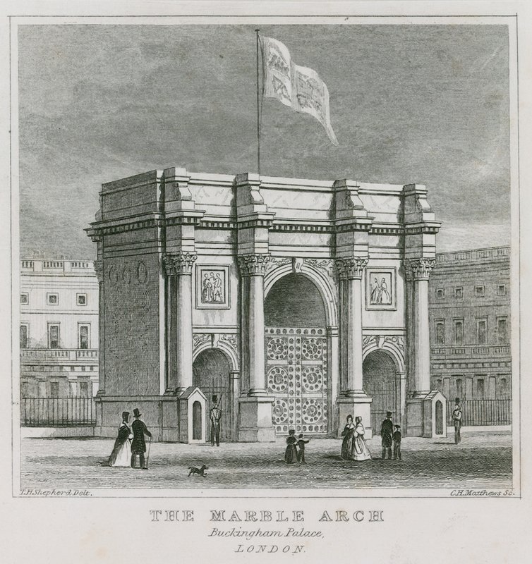 Marmurowy Łuk, Pałac Buckingham autorstwa Thomas Hosmer Shepherd