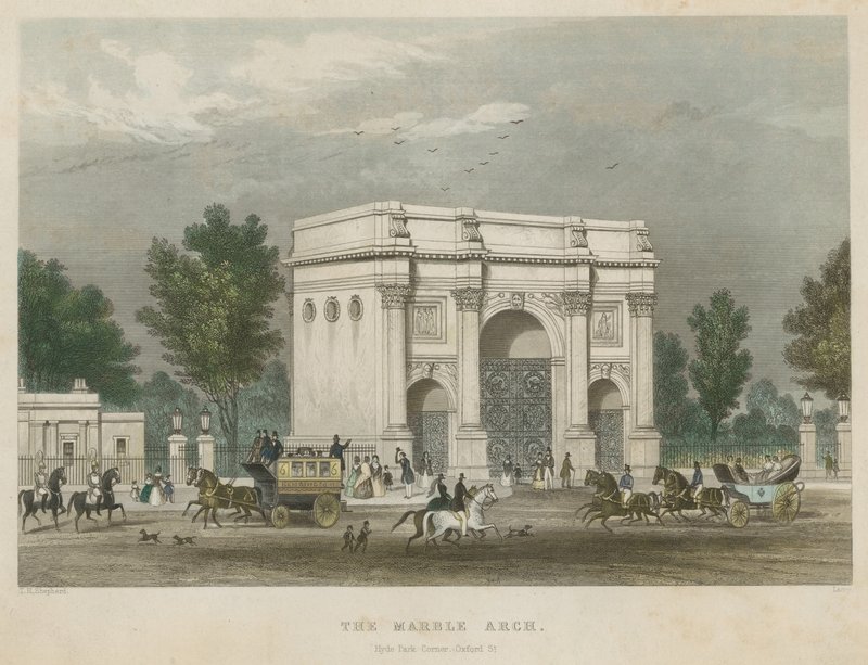 Marble Arch, Hyde Park Corner, Londyn autorstwa Thomas Hosmer Shepherd