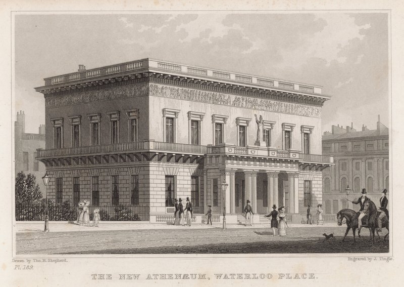 Nowe Ateneum, Waterloo Place, Londyn autorstwa Thomas Hosmer Shepherd