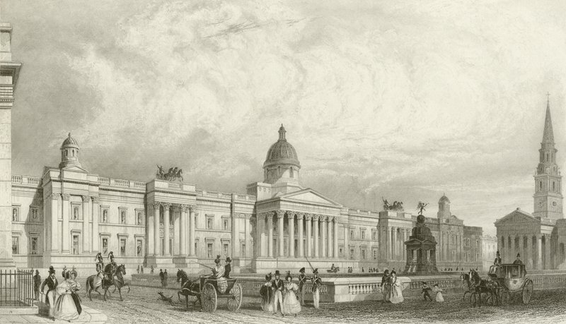 Nowa Galeria Narodowa, Trafalgar Square, Londyn autorstwa Thomas Hosmer Shepherd