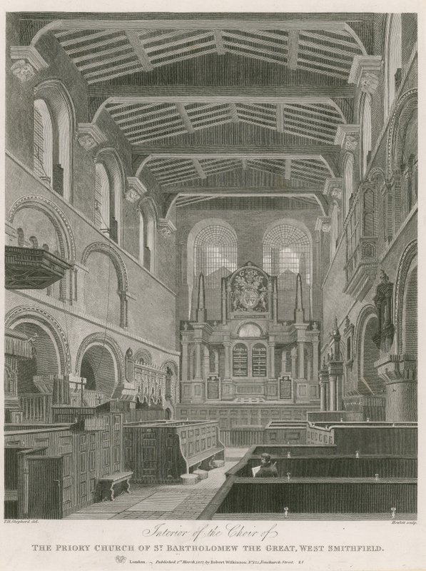 Kościół Priory św Bartłomieja Wielkiego, West Smithfield autorstwa Thomas Hosmer Shepherd