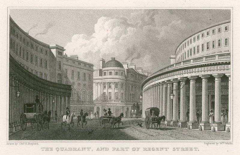Kwadrant i część Regent Street w Londynie autorstwa Thomas Hosmer Shepherd