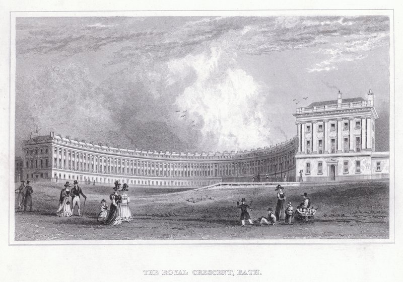 The Royal Crescent, Bath (grawerowanie) autorstwa Thomas Hosmer Shepherd