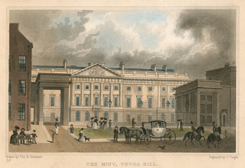 Mennica Królewska, Tower Hill, Londyn autorstwa Thomas Hosmer Shepherd