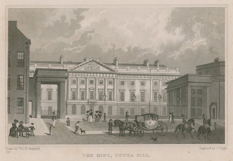 Mennica Królewska, Tower Hill, Londyn autorstwa Thomas Hosmer Shepherd