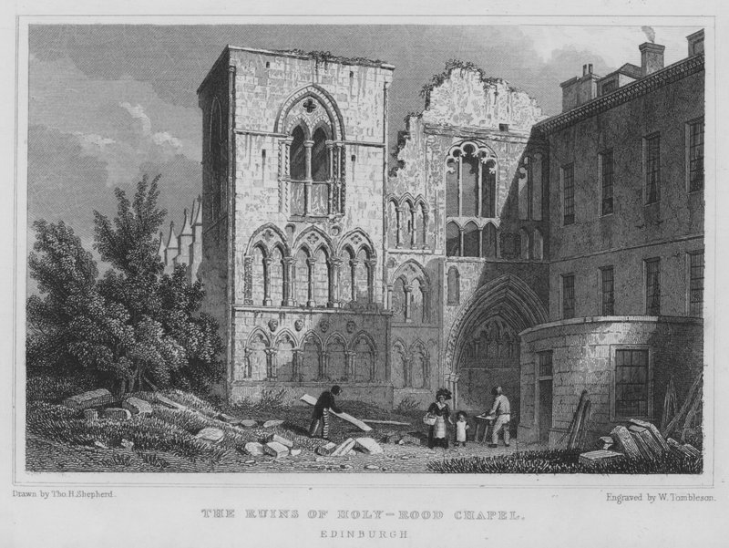 Ruiny kaplicy Holy-rood, Edynburg (rycina) autorstwa Thomas Hosmer Shepherd