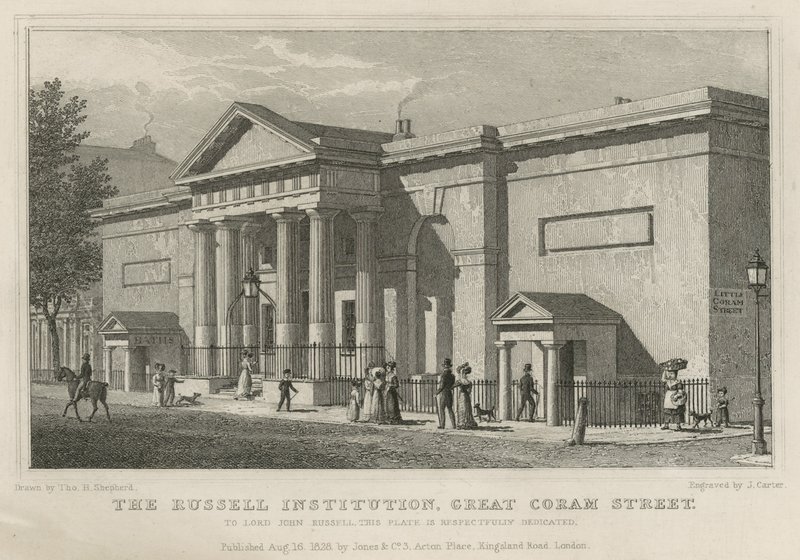Russell Institution, Great Coram Street, Londyn autorstwa Thomas Hosmer Shepherd