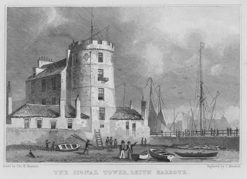Wieża sygnałowa, Leith Harbour (rycina) autorstwa Thomas Hosmer Shepherd