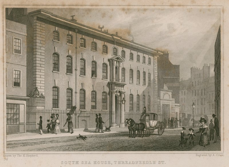 The South Sea House, Threadneedle Street, Londyn autorstwa Thomas Hosmer Shepherd