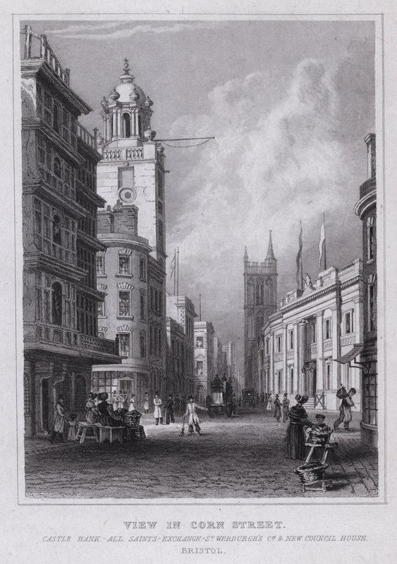 Widok na Corn Street, Castle Bank, All Saints, Exchange, St Werburgh