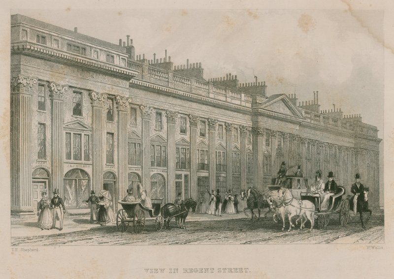 Widok na Regent Street, Londyn, strona zachodnia autorstwa Thomas Hosmer Shepherd
