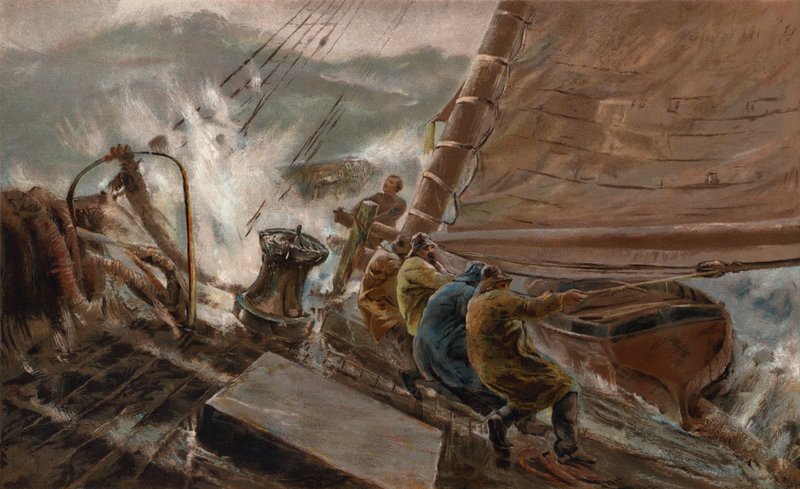 Chwila niebezpieczeństwa (chromolitho) autorstwa Thomas Marie Madawaska (after) Hemy