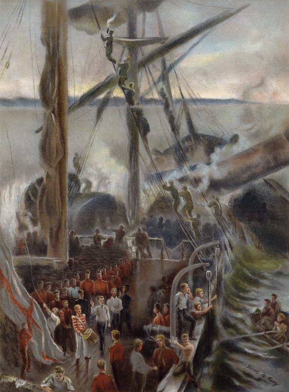 Wrak Birkenhead (chromolitho) autorstwa Thomas Marie Madawaska Hemy