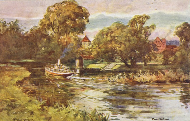 Tamiza: Mapledurham (litografia kolorowa) autorstwa Thomas Maybank