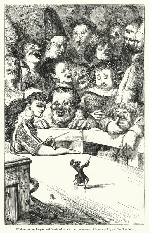 Ilustracja do Podróży Guliwera autorstwa Jonathana Swifta (rycina) autorstwa Thomas Morten