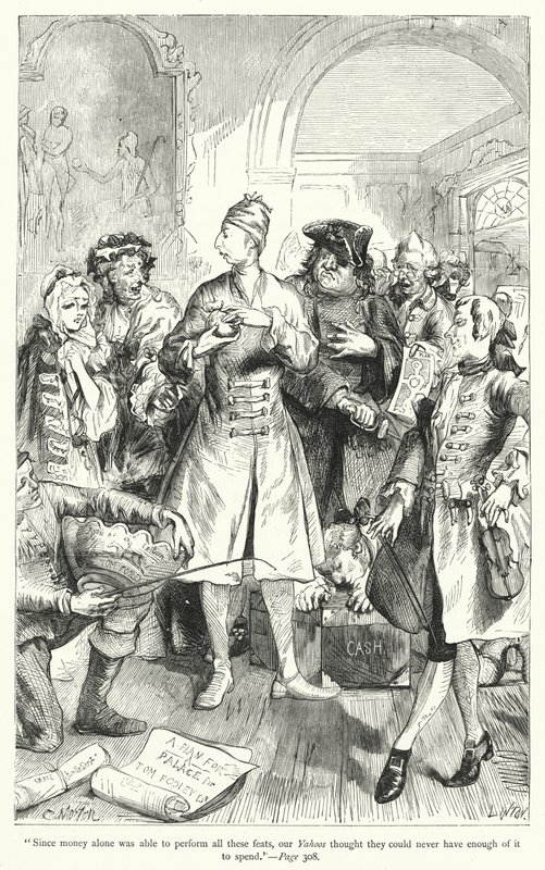 Ilustracja do Podróży Guliwera autorstwa Jonathana Swifta (rycina) autorstwa Thomas Morten