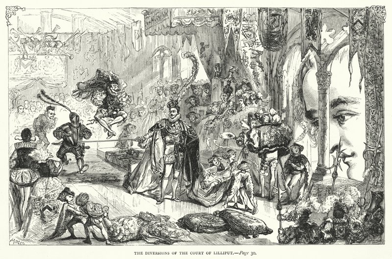Ilustracja do Podróży Guliwera autorstwa Jonathana Swifta (rycina) autorstwa Thomas Morten