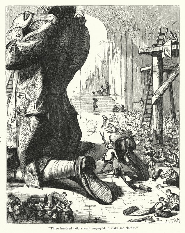 Ilustracja do Podróży Guliwera autorstwa Jonathana Swifta (rycina) autorstwa Thomas Morten