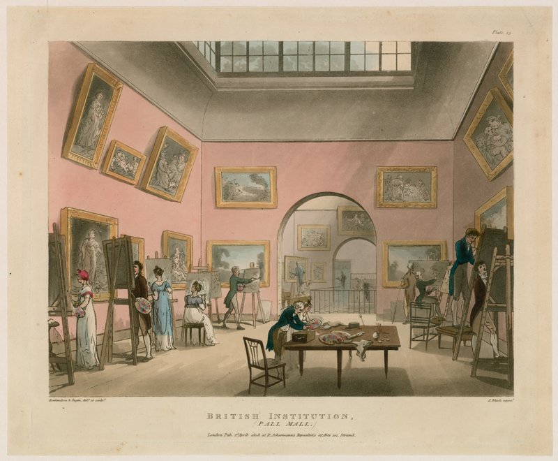 Instytucja brytyjska, Pall Mall autorstwa Thomas Rowlandson