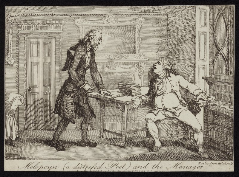 Melopoyn zrozpaczony poeta i kierownik autorstwa Thomas Rowlandson