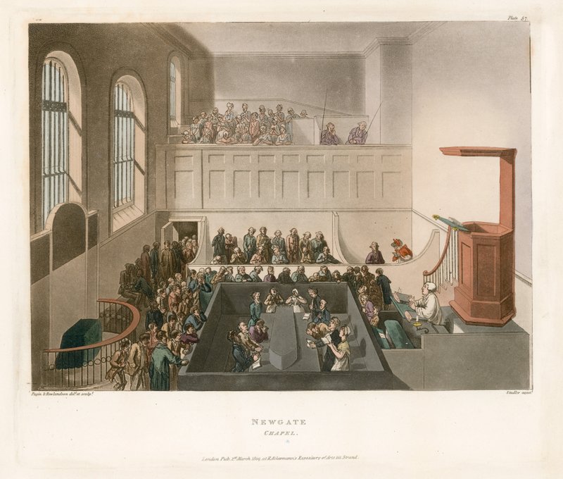 Kaplica Newgate autorstwa Thomas Rowlandson