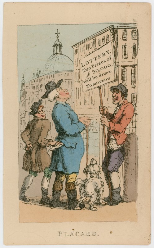 Afisz. Loteria - jutro zostaną rozlosowane dwie nagrody w wysokości 30 000 £ autorstwa Thomas Rowlandson