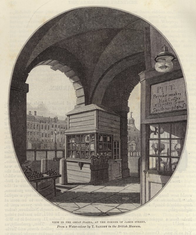 Widok na wielki plac na rogu James Street autorstwa Thomas Sandby