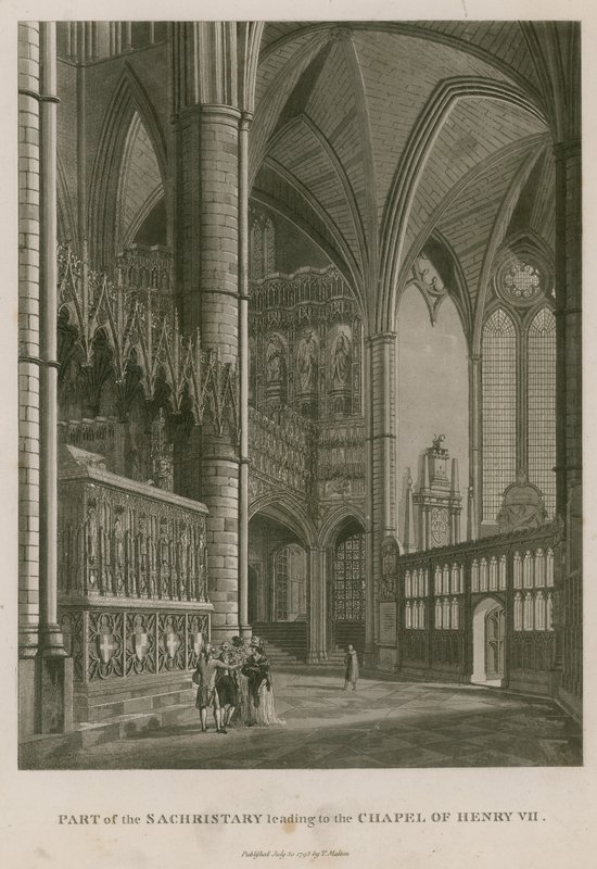 Część Sachrystii prowadząca do Kaplicy Króla Henryka VII, Opactwo Westminsterskie w Londynie autorstwa Thomas Snr. Malton