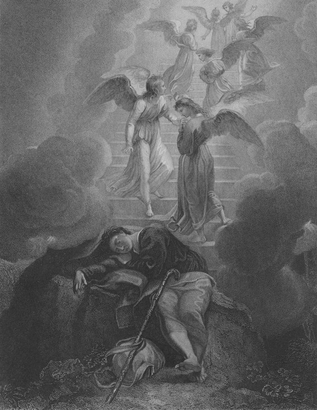 Wizja Jakuba, Księga Rodzaju 28, werset 10-16 autorstwa Thomas Stothard