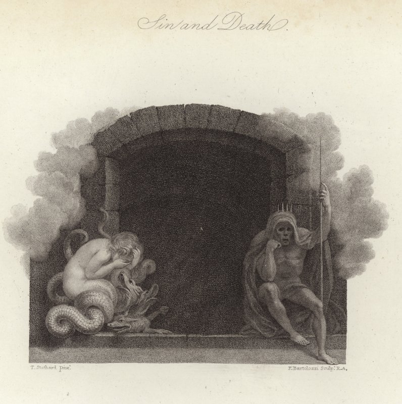 Grzech i Śmierć autorstwa Thomas Stothard