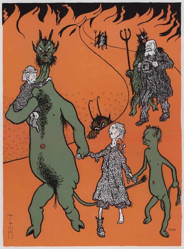 Pogotowie węglowe (litografia kolorowa) autorstwa Thomas Theodor Heine