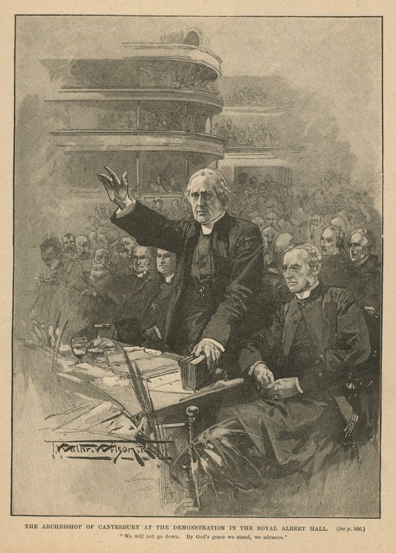 Arcybiskup Canterbury na demonstracji w Royal Albert Hall autorstwa Thomas Walter Wilson