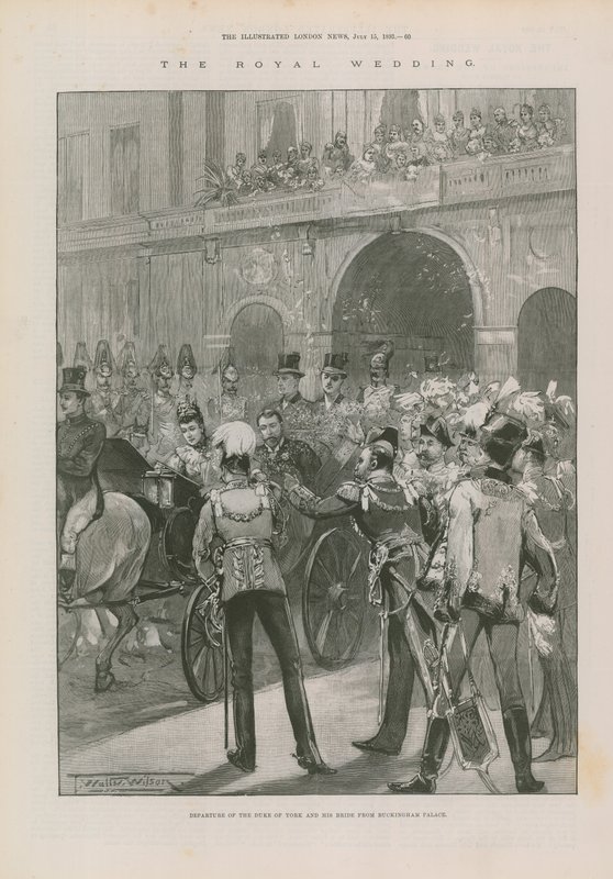 Wyjazd księcia Yorku i jego narzeczonej z Pałacu Buckingham autorstwa Thomas Walter Wilson