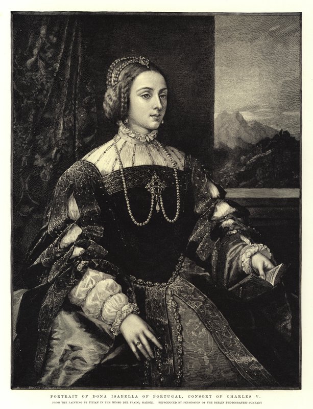 Portret Dony Izabeli Portugalskiej, konsorty Karola V autorstwa Tiziano Vecelli