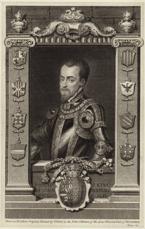 Portret króla Hiszpanii Filipa II autorstwa Tiziano Vecelli