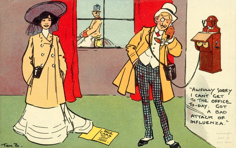 Strasznie przepraszam, nie mogę dziś dostać się do biura (chromolitho) autorstwa Tom Browne