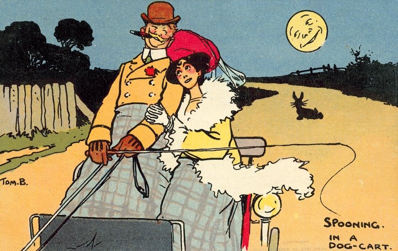 Łyżka w psim wózku (chromolitho) autorstwa Tom Browne