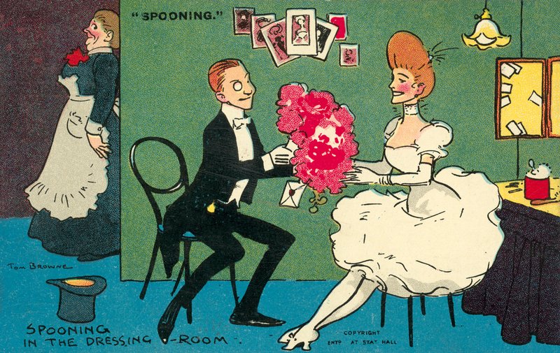 Łyżka w garderobie (chromolitho) autorstwa Tom Browne