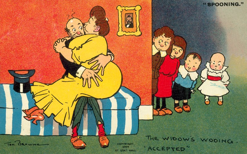 Wdowy zaakceptowane zaloty (chromolitho) autorstwa Tom Browne