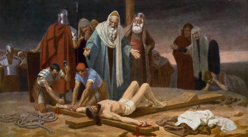Jezus przybity do krzyża autorstwa Unbekannt Unbekannt