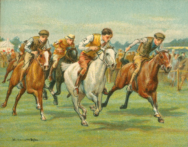 Wyścigi historyczne i współczesne, wyścigi kucyków autorstwa Unbekannt Unbekannt