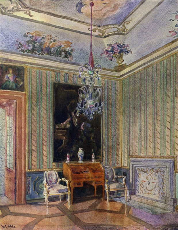 Recepcja w Castle Favorite, Baden, dekoracja Ludwika XVI, ok. 1770 autorstwa Unbekannt Unbekannt
